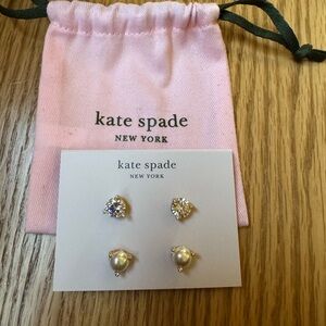 Kate Spade Gold and Pearl Earrings Set